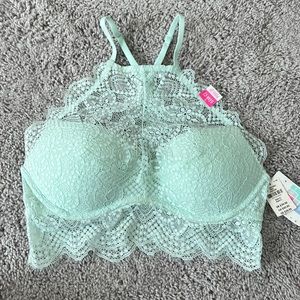 Victoria’s Secret mint green padded bralette.
